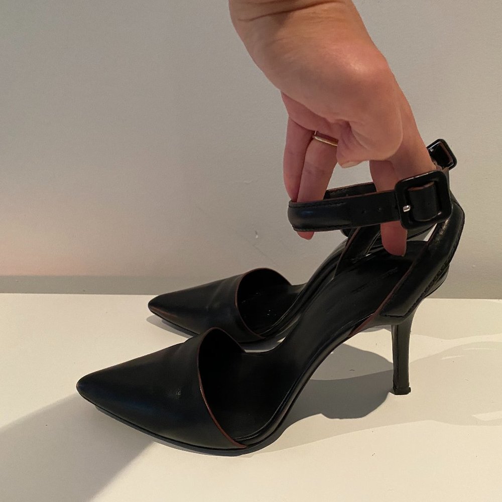 Alexander Wang *37* Strappy black leather ankle heels